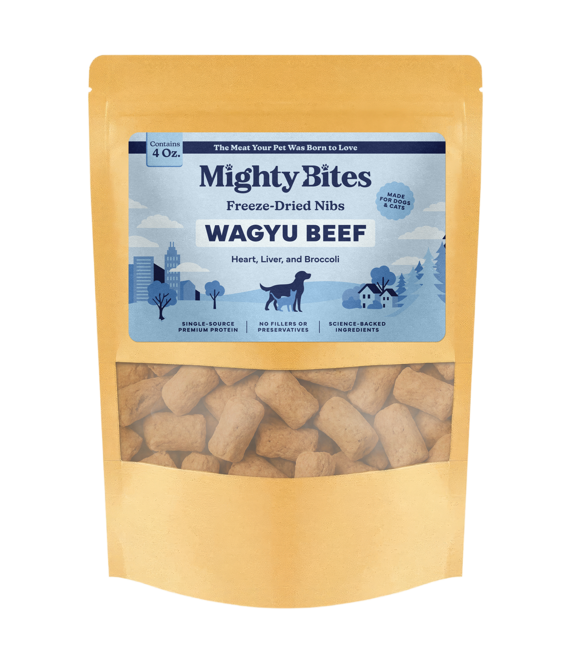 Mighty Bites - Wagyu + Heart & Liver + Broccoli | 4 oz bag