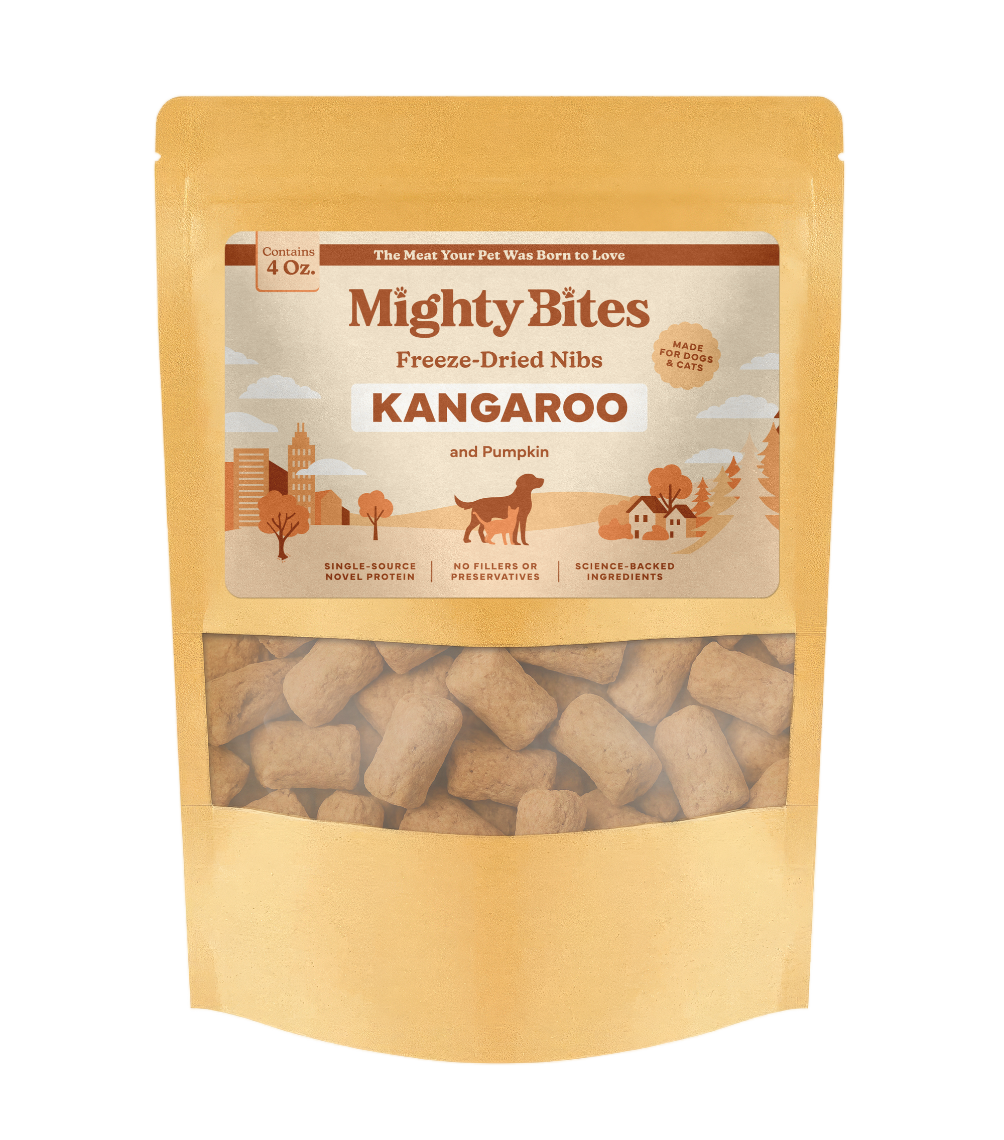 Mighty Bites - NIBS | Kangaroo + Pumpkin | 4 oz bag